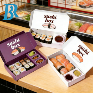 Caja de sushi de lujo personalizada, caja de embalaje para comida rápida, <span class=keywords><strong>cajas</strong></span> para llevar con insertos para vasos, caja para pescado, caja para tacos, caja para rollos de sushi - Product Image 1