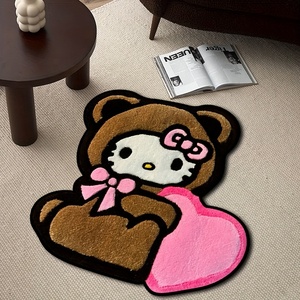 sanrio <strong>Rugs</strong> Custom Anime Irregular Printed Carpet <strong>Kitty</strong> <strong>Rug</strong> Cartoon Bedroom Doormat Die-cutting Precise Cutting Area <strong>Rug</strong> - Product Image 3