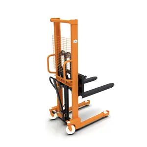 Yuande 1000kg Manual Fork Lift Stacker 1.6m Lift Hydraulic Manual Hand Stacker Forklift