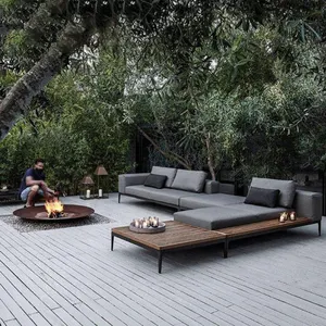 Meubles de patio extérieur en bois de teck, maison de jardin moderne de haute qualité