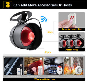 Système d'alarme de sécurité domestique avec sirène de sécurité à haute décibel et détecteur de porte et de fenêtre - Product Image 2