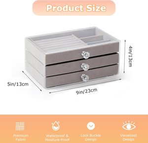 Luxury Velvet Jewelry Storage Box Good Quality Plastic Charm Storage Hot Item - Product Image 2