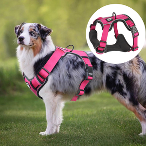 小中型および大型犬用ハーネスクラシックセキュリティチェストプルナイロンペットハーネスなし調節可能な反射ステップインドッグハーネス - Product Image 3