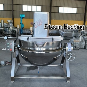 50 đến 1000 lít Điện trọng ấm gas sưởi ấm đôi hơi nước công nghiệp nấu ăn nồi cho thịt và gạo Điều kiện Mới - Product Image 3