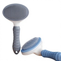 Peigne manuel ABS pour toilettage des animaux avec bouton à une touche pour chiens et chats - Brosse anti-poils pour éliminer les poils lâches