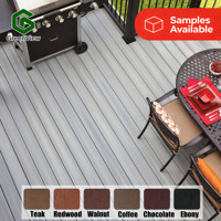 Plancher en WPC à grain de bois 3D gaufré, moderne, antidérapant, résistant aux intempéries, personnalisé, pour usage extérieur en jardin, avec système d'assemblage par emboîtement