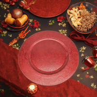 Assiette de présentation Xiangjin 13 pouces en plastique PP avec motif végétal, couleur personnalisée, sans BPA, pour mariages et événements