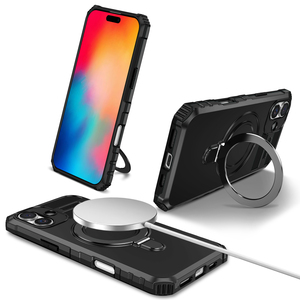 Étui de téléphone portable en TPU+PC <span class=keywords><strong>avec</strong></span> aimant Fulcrum, anti-traces de doigts, antichoc, <span class=keywords><strong>avec</strong></span> <span class=keywords><strong>porte</strong></span>-cartes pour & pour - Product Image 1