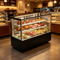 Vitrine Réfrigérée Commerciale Personnalisable pour Gâteaux, Contrôle par Application, Grande Capacité, Buffet en Acier Inoxydable pour Mariages et Événements