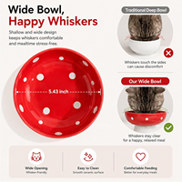 Bol en céramique surélevé en forme de champignon avec logo couleur personnalisé pour petits chiens et chatons