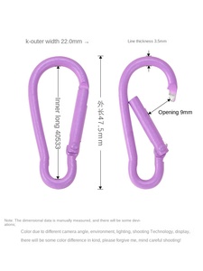 Mosquetón n. ° 5 en forma de calabaza, aleación de aluminio pintada de Color, ajuste Manual, botella de agua de Metal, gancho para llave, accesorios de joyería - Product Image 3