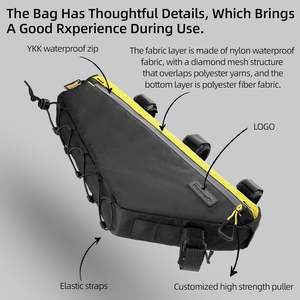 Muestra Gratuita de Bolsa Impermeable para Bicicleta con Doble Cremallera, Bolsa para Cuadro de Bicicleta de Montaña, Bolsas para Ciclismo, Accesorios para Bicicleta - Product Image 5