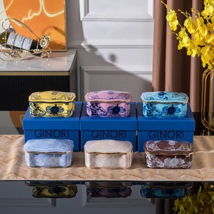 Wholesale Italian 1735 European Style Ceramic Tissue <b>Box</b> Napkin <b>Box</b> <b>Storage</b> <b>Box</b> Model Home Living Room Coffee Table Ornament - Product Image 6
