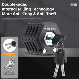 Candado Plegable WEST BIKING <span class=keywords><strong>para</strong></span> Bicicleta de Montaña y Carretera, Candado <span class=keywords><strong>Antirrobo</strong></span> de Alta Seguridad <span class=keywords><strong>para</strong></span> Bicicleta, Scooter, Bicicleta Eléctrica, Candado de Cadena <span class=keywords><strong>para</strong></span> Ciclismo - Product Image 5