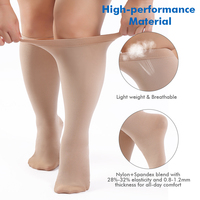 Chaussettes de compression graduée classe 2 (20-30 mmHg) pour varices, taille plus, hauteur genou, pour infirmières et longues périodes debout