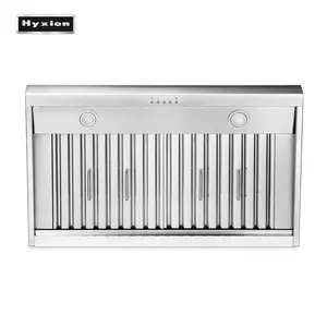 Hyxion – extracteur de hotte de cuisinière, plaque chauffante en acier noir, extracteur de hotte en acier inoxydable avec Cook