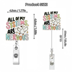 Bande dessinée drôle "je suis littéralement juste une fille" acrylique rétractable Badge bobine Clip pour infirmière accessoires ID nom carte porte-Badge - Product Image 3
