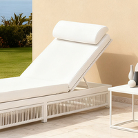 Chaises longues en aluminium pour l'extérieur, chaises de plage, chaises longues de piscine, meubles de loisirs durables et écologiques pour piscine
