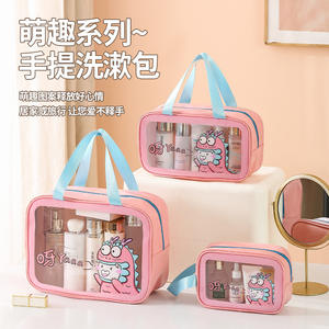 Bolsa de maquillaje de dibujos animados Beilian, estuche de almacenamiento de artículos de tocador de viaje transparente de gran capacidad de Tpu para uso en el dormitorio - Product Image 4