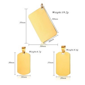Pendentif rectangulaire en acier inoxydable pour chien, vierge et gravable, collier unisexe pour usage quotidien, vente en gros - Product Image 2