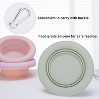 Bol pliable pour animaux de compagnie en silicone avec logo personnalisé OEM, design antidérapant à bord large pour nourriture et eau, portable pour les voyages en plein air