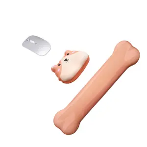 卡哇伊动物腕托电脑办公人体工程学记忆泡沫鼠标垫，带游戏鼠标垫套装腕托