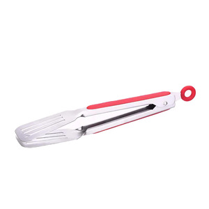 Stainless Steel Three Line Tongs High Heat Resistant Kitchen Utensils For <b>Grilling</b> And Cooking 4 Pieces Black And Red - Product Image 5