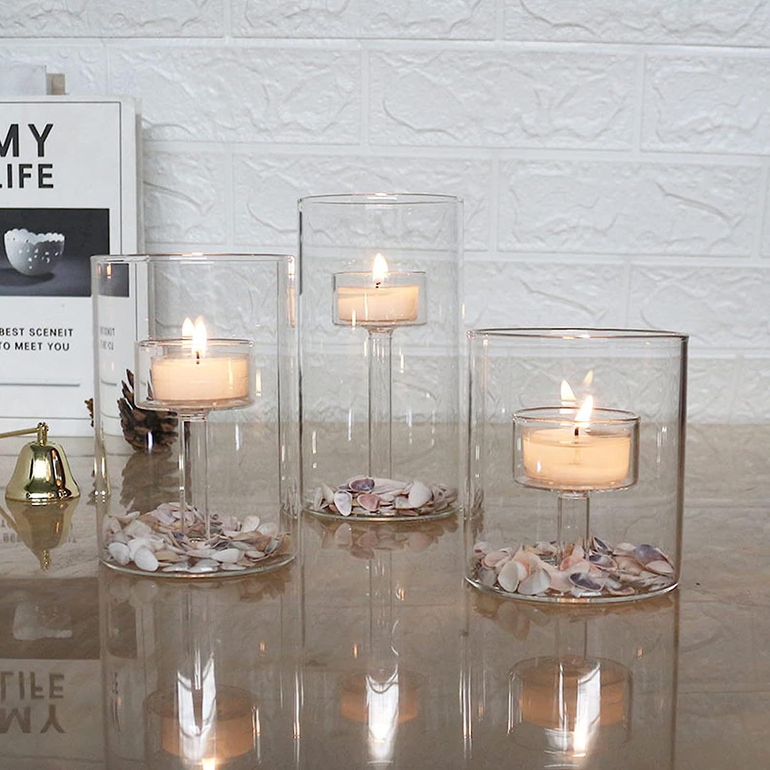 BalsaCircle 12 Pcs Frosted Glass Votive Candle Holders Wedding Party