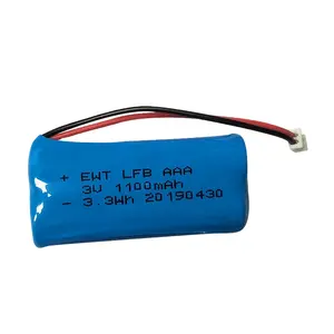 Lithium LFB AAA Lithium 1100M AH 3V 3.3wh Battery Pack untuk Table Light Mainan Listrik