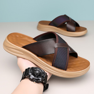 Men's Breathable <b>Slide</b> Sandals Black Casual Outdoor Beach Shoes <b>Slip</b>-On Youth Style - Product Image 2