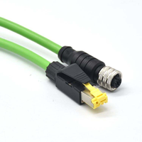 Cable de Red Industrial ProfiNet ProfiBus M12, IP67 Impermeable, PVC, 4 Pines, Conector Hembra RJ45 con Código D
