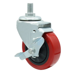 Top Sale Trolley schwenkbare Lenk rolle starre Polyurethan-Lenkräder 3 Zoll mit Kunststoff abdeckung - Product Image 4