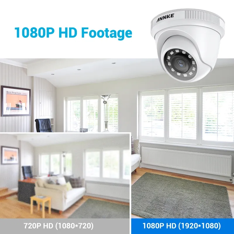 ANNKE 8CH 5MP H.265 DVR-Überwachungs kamerasystem 8 Stück 1080p Sicherheit im Freien Wasserdichte CCTV-Kamera P2P