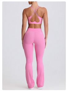 Conjunto de Yoga para Mujer de <span class=keywords><strong>2</strong></span> Piezas, Sujetador Deportivo y Pantalones de Yoga Estampados, Transpirables, Ecológicos, de Secado Rápido, Largos, para Ejercicio al Aire Libre - Product Image 6