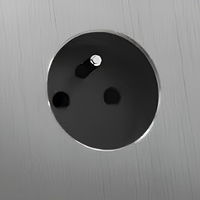 Prise murale en acier inoxydable brossé, panneau de prise électrique Schuko, norme européenne moderne, installation facile