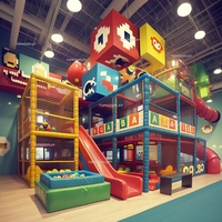 Aire de jeux intérieure personnalisable sur le thème des dessins animés, équipement ludique attrayant pour enfants, idéale pour l'investissement commercial