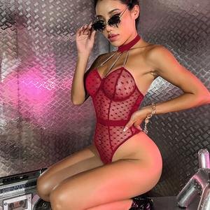 Europa Stati Uniti fabbrica all'ingrosso nuova maglia Sexy stampa biancheria intima da donna fuoco esplosivo tre punti congiunta amore - Product Image 5