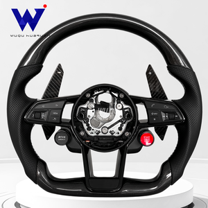 Volant sport à fond plat en fibre de carbone personnalisé, adapté aux modèles de course <span class=keywords><strong>Audi</strong></span> <span class=keywords><strong>RS</strong></span>, RS3, RS5, RS7, A3, A4, A5 - Product Image 1