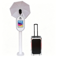 Nouvelle cabine photo ovale en métal 2026 avec écran tactile iPad, appareil photo reflex numérique et anneau lumineux RGB pour mariages, événements et fêtes
