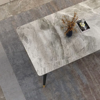 VENTE CHAUDE Pas cher Vente en gros populaire nouveau Design marbre dessus métal pied solide lisse ménage personnalisé Elite appartement Tables à manger