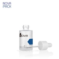 Flacon compte-gouttes rond en verre blanc givré de 20ml 30ml 50ml 60ml 80ml Flacon compte-gouttes cosmétique d'huile capillaire d'huile pour le corps avec boîte en papier