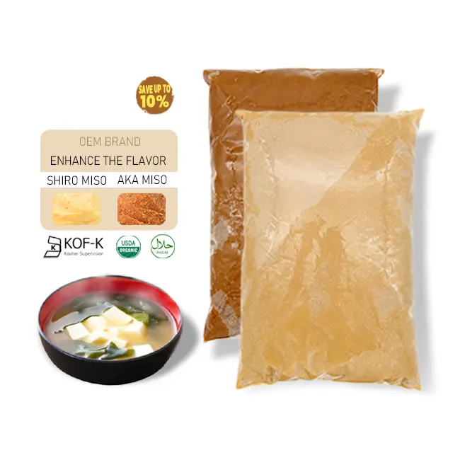 Lage Prijs Fabriek Directe Verkoop Japanse Soja Bonenpasta Shiro En Aka Miso Pasta Voor Miso Soep Udon Noodle 1Kg Pakket Te Gebruiken