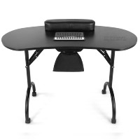 Table de manucure pliable portable avec collecteur de poussière, bureau à ongles professionnel avec repose-poignet pour salon de beauté et studio de manucure