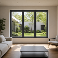 Ventana Moderna de Triple Hoja con Marco de Aluminio para Villa, Jardín, Patio, Balcón, Espacio de Vida Exterior, Proyecto de Mejora del Hogar