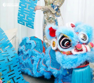Disfraz de Danza del León, Mascota Tradicional China Hecha a Mano y Personalizada para Festivales de Año Nuevo, para Dos Personas, de Lana, Seda y Algodón - Product Image 2