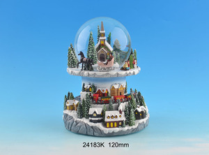Globo <span class=keywords><strong>de</strong></span> nieve navideño con luz y música, bola <span class=keywords><strong>de</strong></span> cristal grande personalizada, escena <span class=keywords><strong>de</strong></span> Noel Papá, decoración navideña para el hogar - Product Image 6