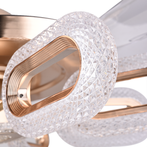 Meilleure qualité Art moderne Design ménage général électrique pas cher prix or décoratif ventilateur de plafond cristal - Product Image 3