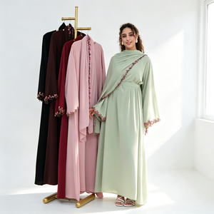 Robes pour femmes Loriya, vêtements islamiques, <span class=keywords><strong>robe</strong></span> <span class=keywords><strong>d</strong></span>écontractée, dentelle florale, nouvelle abaya douce en Nida, <span class=keywords><strong>robe</strong></span> musulmane pour femmes, <span class=keywords><strong>hijab</strong></span> assorti - Product Image 3