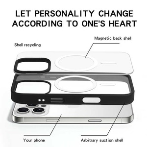 <span class=keywords><strong>2025</strong></span> hai lớp rõ ràng trở lại lai điện thoại di động Trường hợp Acrylic không vàng bảo vệ bìa cho Iphone 15 16 17 trường hợp từ tính - Product Image 5