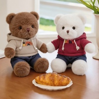 Boneka Beruang Lucu dengan Bulu Plush Ultra Lembut & Isian Kapas PP, Hoodie Stylish, Hadiah Menggemaskan untuk Ulang Tahun & Acara Spesial